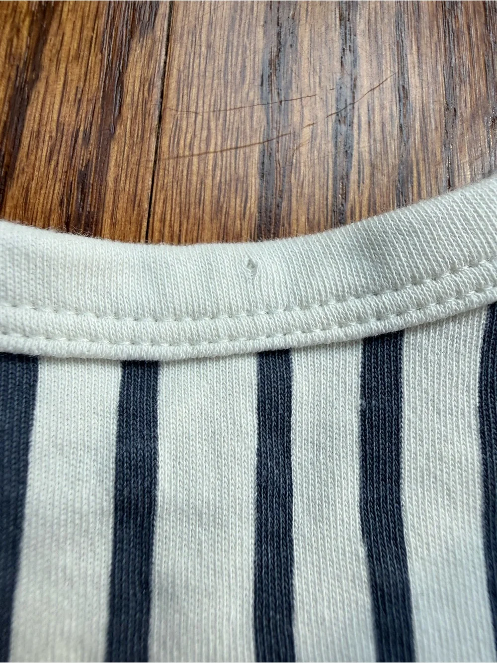 Pehr Organic Cotton Navy Stripe Wrap-Front Baby Onesie 3-6 Months
